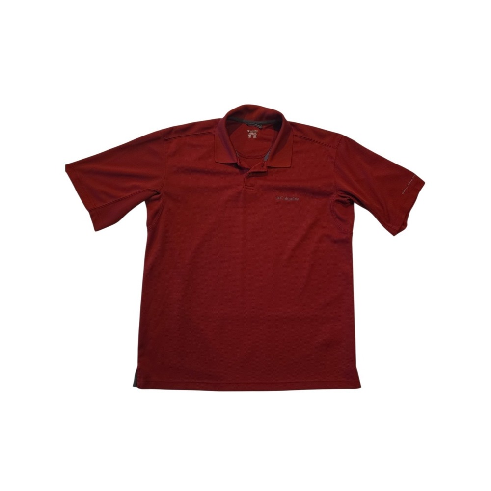 Columbia Omni-Shade Polo Shirt Mens Medium Red Performance Golf Polo